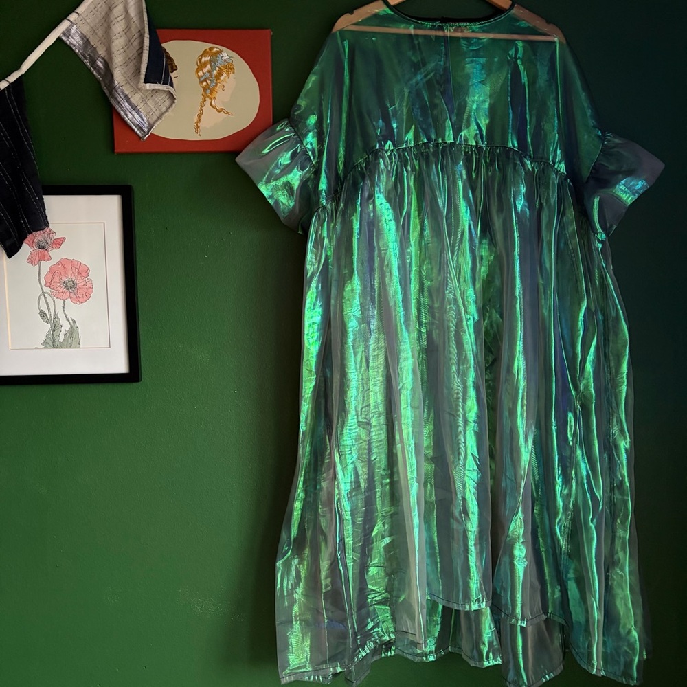 Nettle Studios Mushroom Dress in Electric Lettuce Metallic size OS+ - Picture 7 of 11
